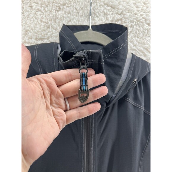 Kuhl Women’s Jetstream Trench Rain Jacket Black Grey Waterproof Hooded Size XS - Picture 6 of 12